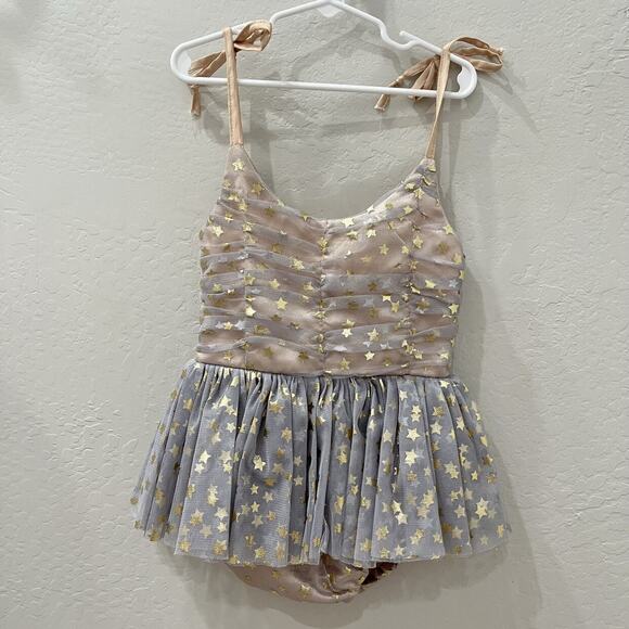 Sadie Then Ty Britney Sunsuit - Silver Gold Stars - Picture 1 of 9